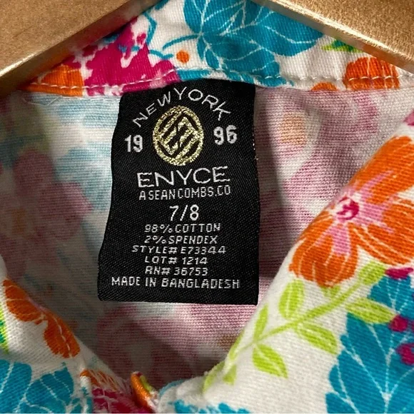 ENYCE New York Floral Cotton Denim Vest Girls' Size 7/8 - Picture 8 of 10
